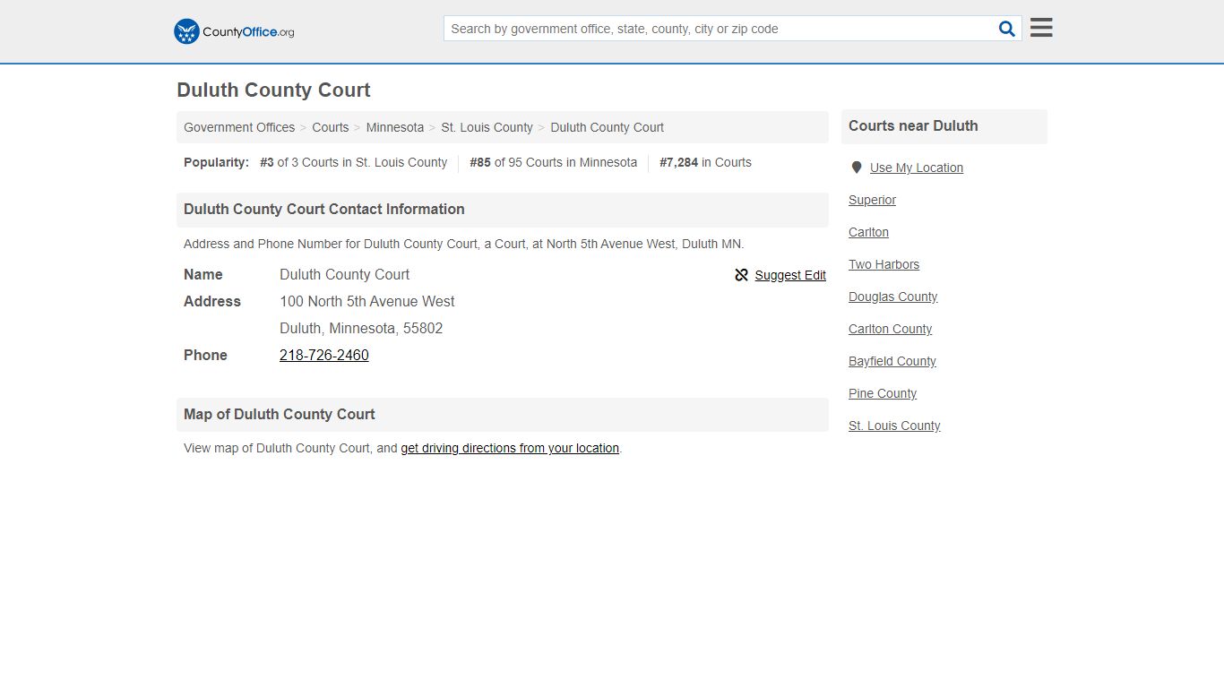 Duluth County Court - Duluth, MN (Address and Phone)